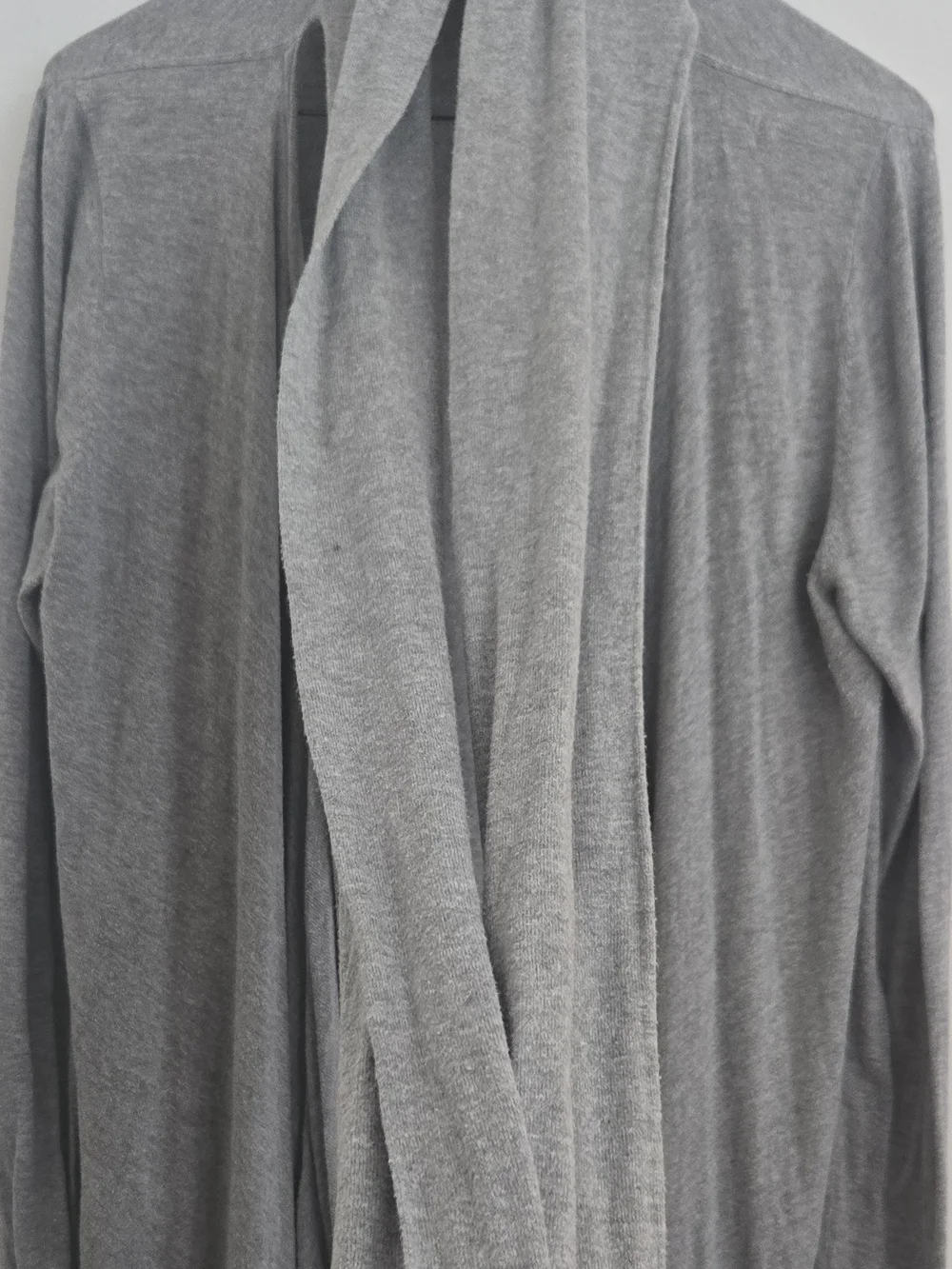 Michael Kors Light Gray Draped Open-Front Cardigan